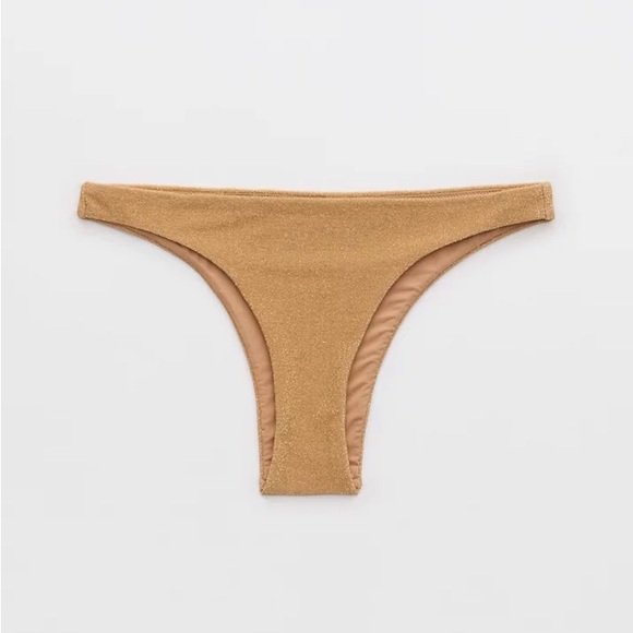 Aerie Ribbed Metallic Gold Bikini Set - Picture 5 of 12